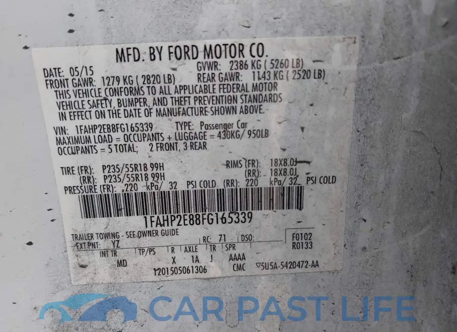1FAHP2E88FG165339# 9