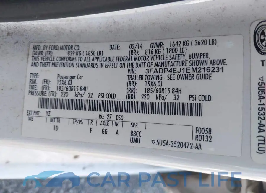 3FADP4EJ1EM216231# 9