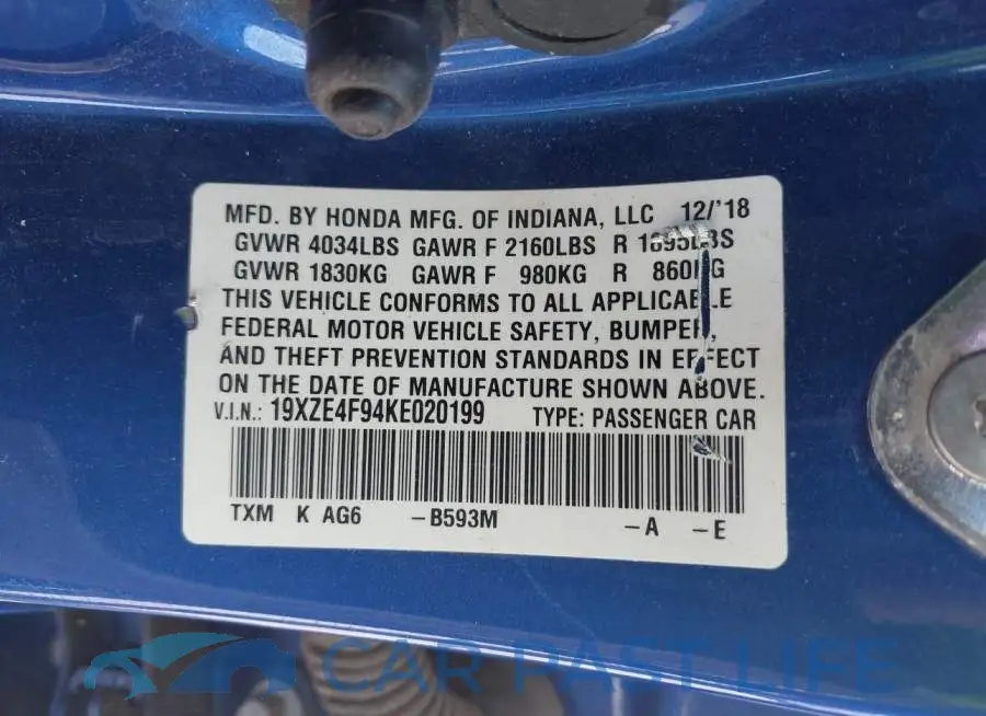 19XZE4F94KE020199# 9