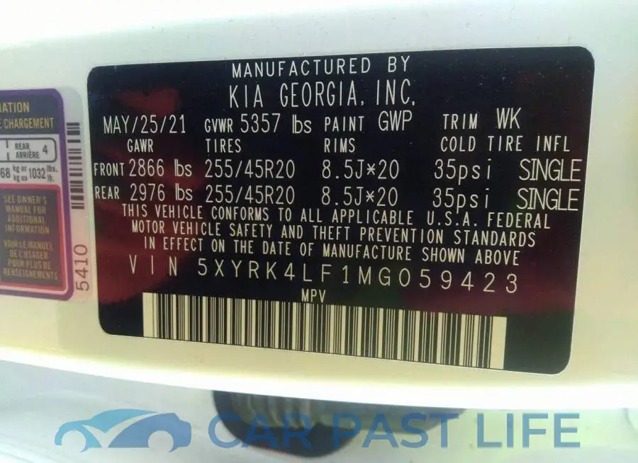 5XYRK4LF1MG059423# 9