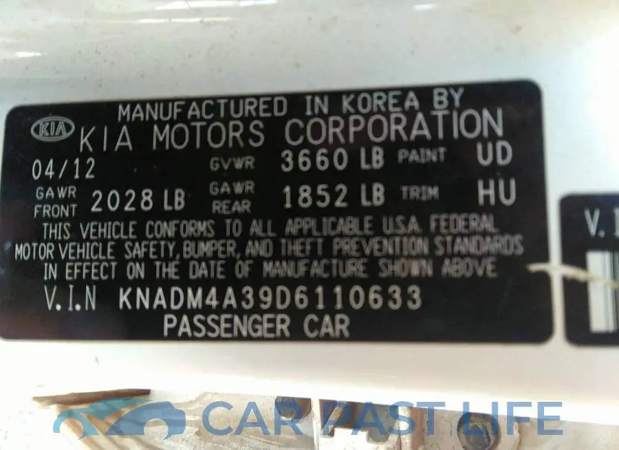 KNADM4A39D6110633# 9