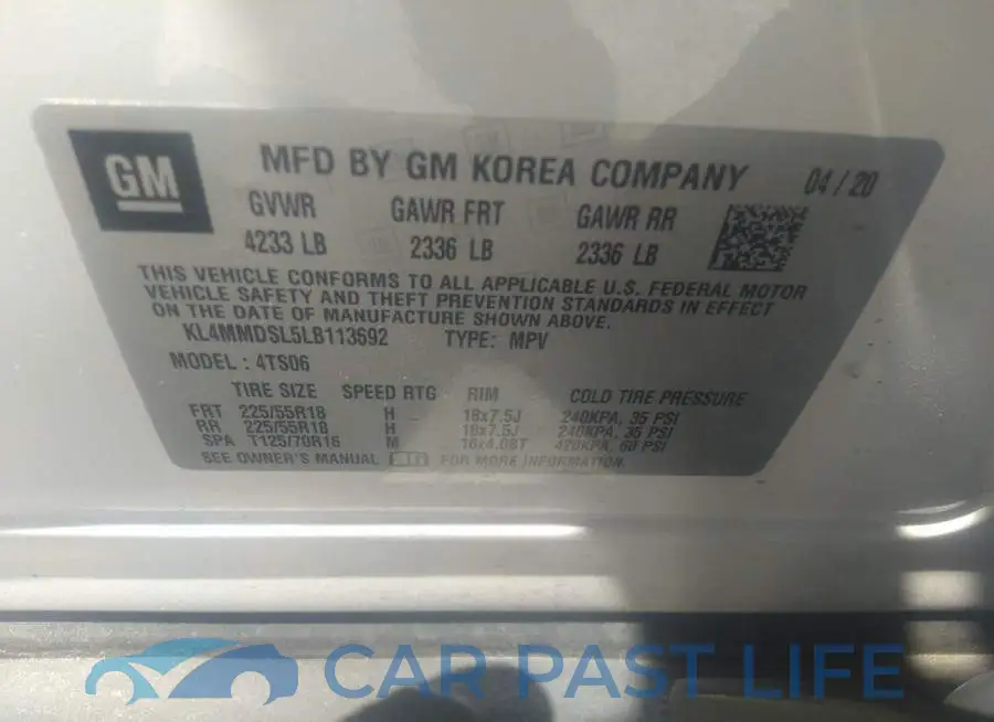 KL4MMDSL5LB113692# 9