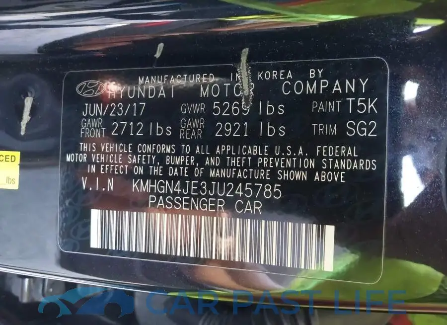 KMHGN4JE3JU245785# 9