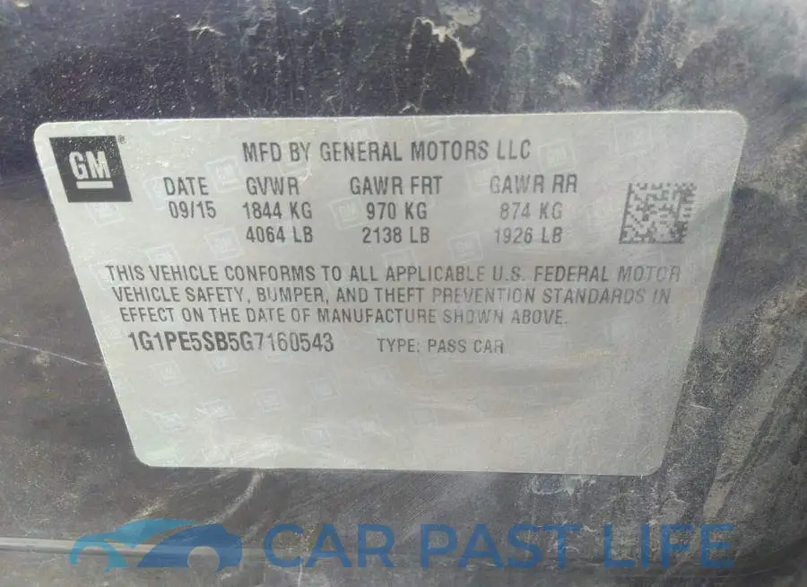 1G1PE5SB5G7160543# 9