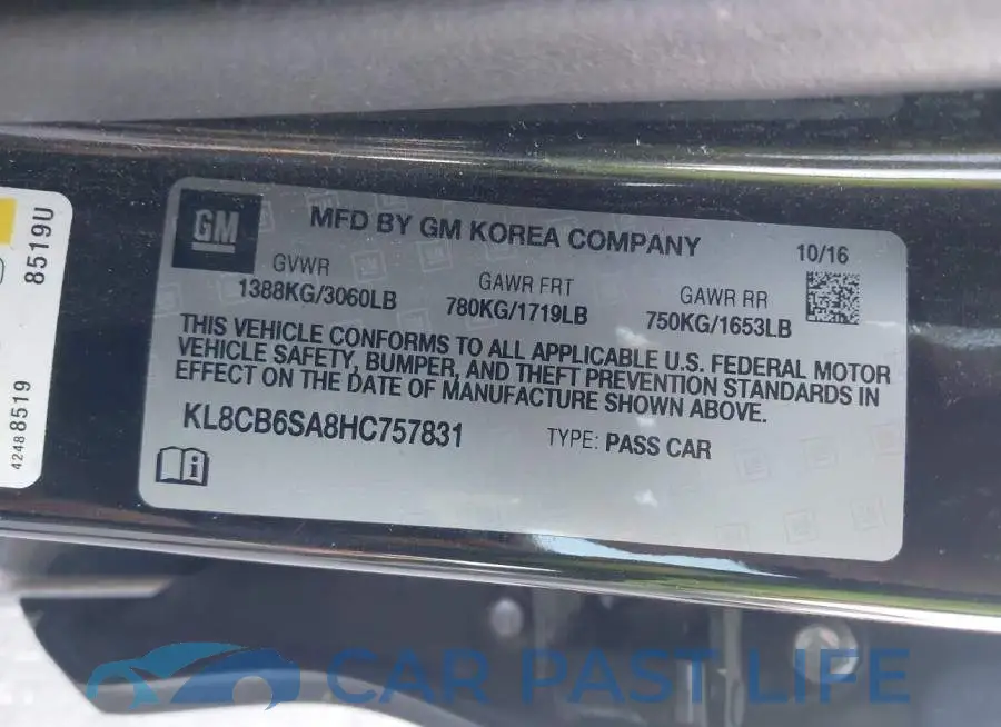 KL8CB6SA8HC757831# 9