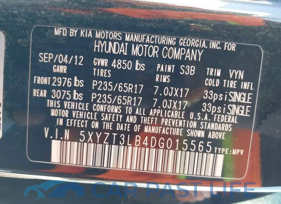 5XYZT3LB4DG015565# 9