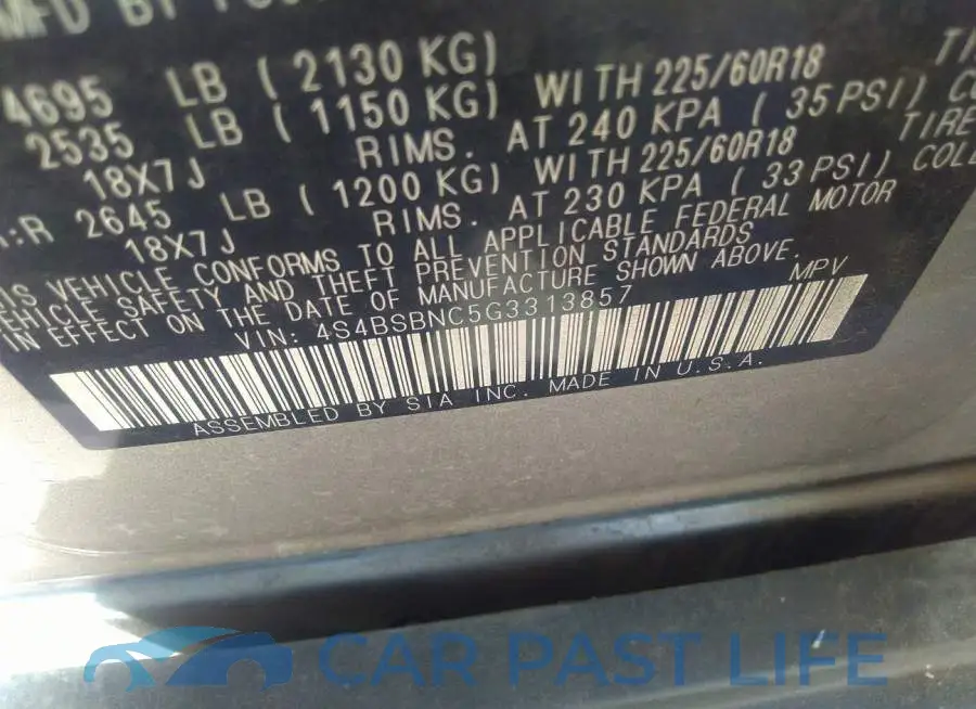 4S4BSBNC5G3313857# 9