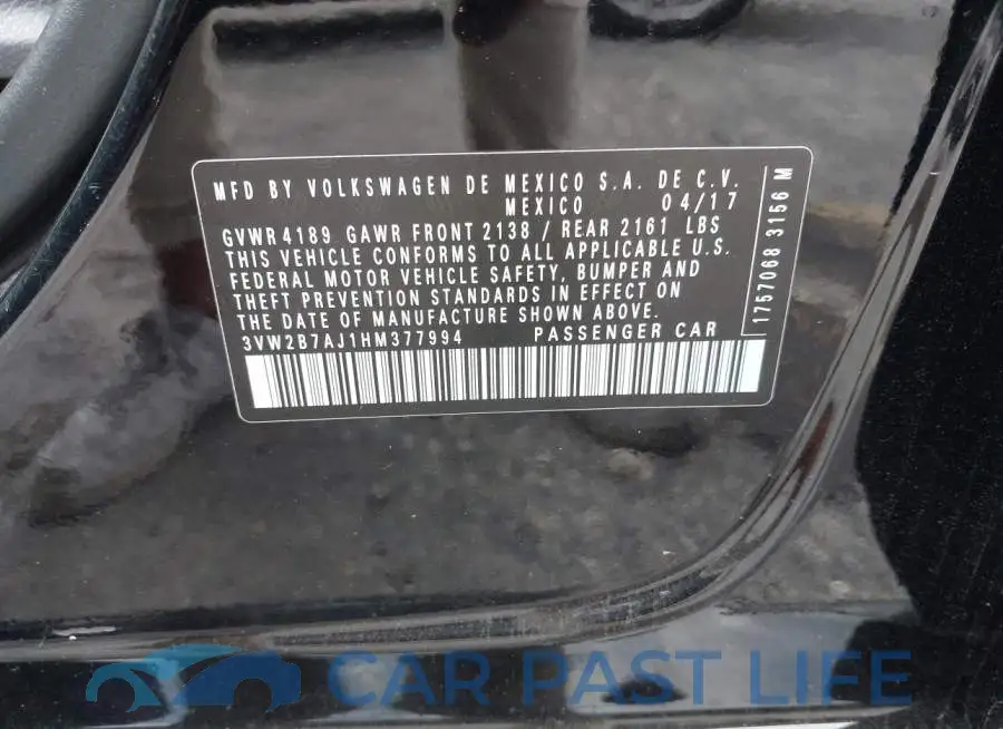 3VW2B7AJ1HM377994# 9