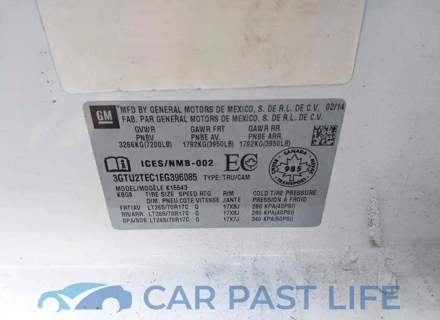 3GTU2TEC1EG396085# 9