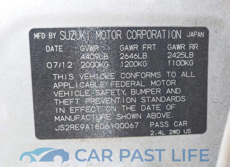JS2RE9A18D6100067# 9