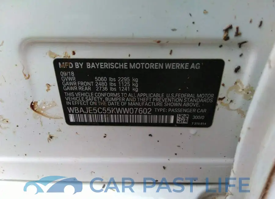 WBAJE5C55KWW07602# 9