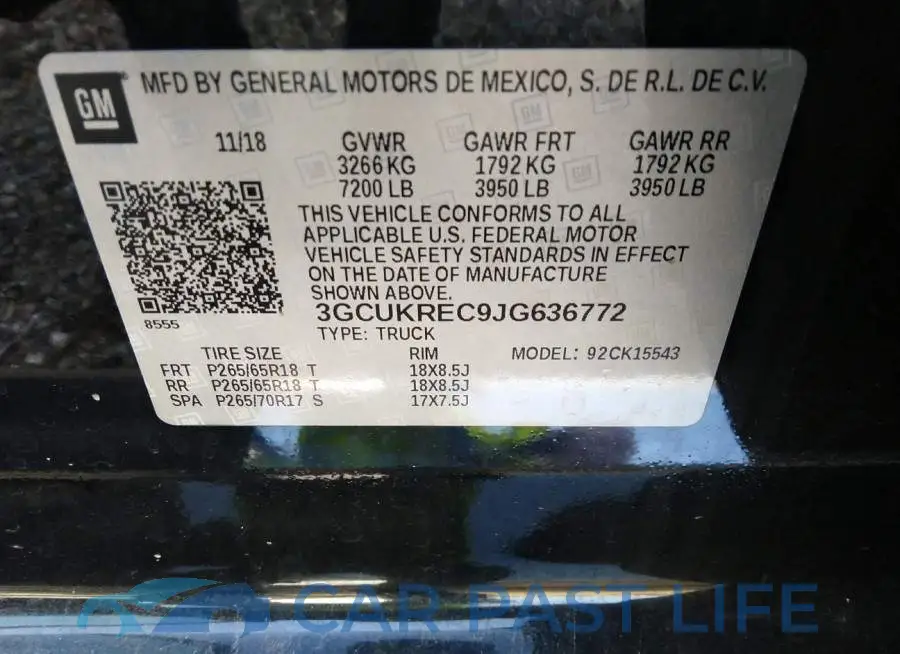 3GCUKREC9JG636772# 9