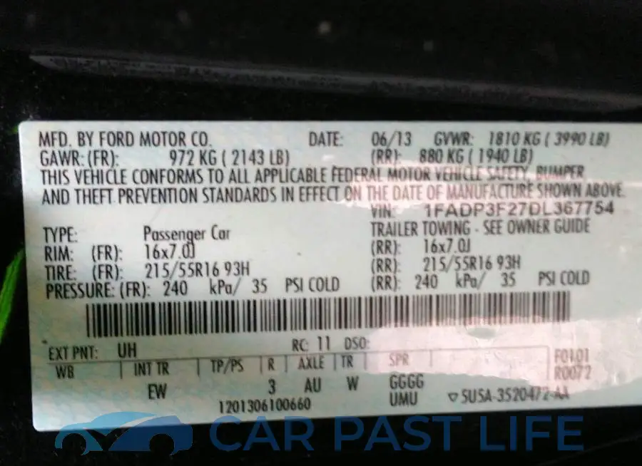 1FADP3F27DL367754# 9