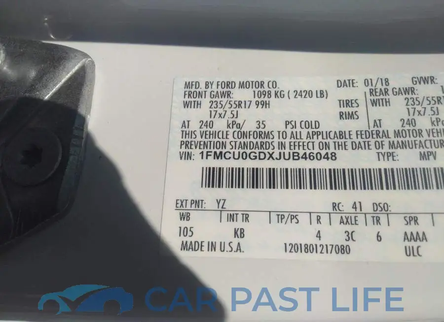 1FMCU0GDXJUB46048# 9