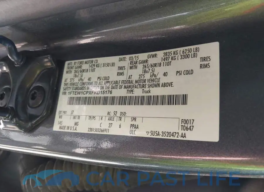 1FTEW1CPXFKD15176# 9