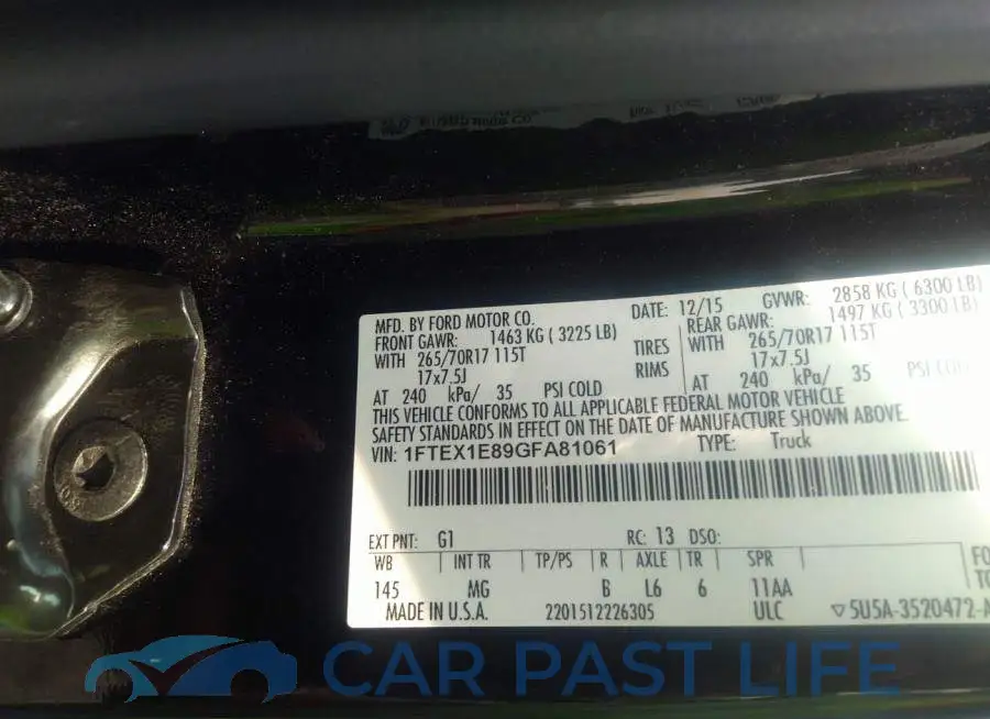 1FTEX1E89GFA81061# 9