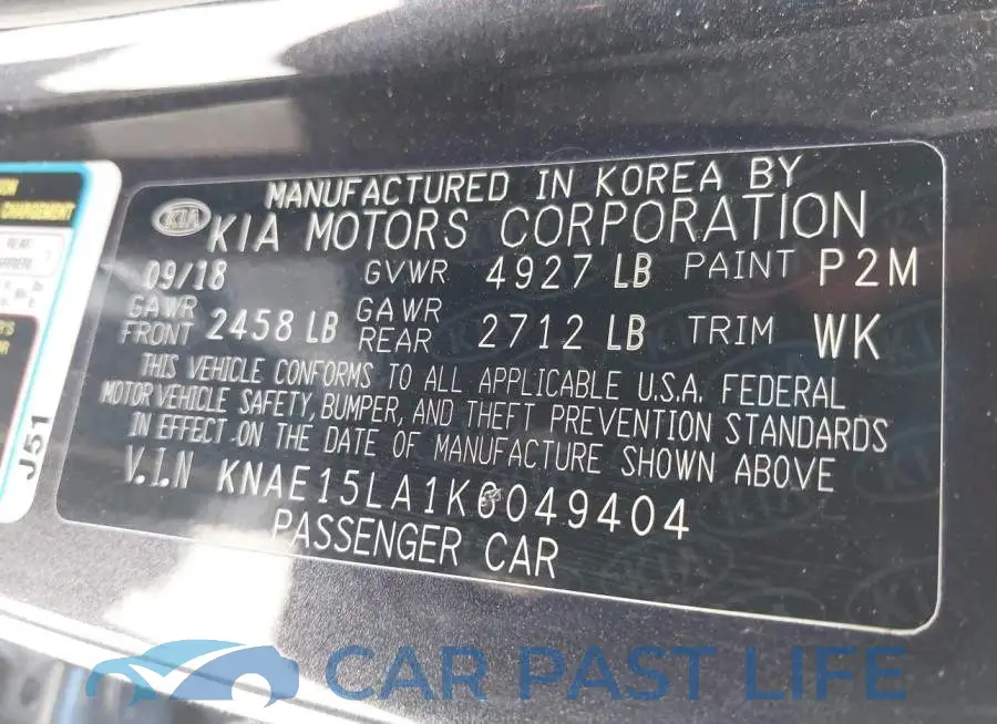 KNAE15LA1K6049404# 9