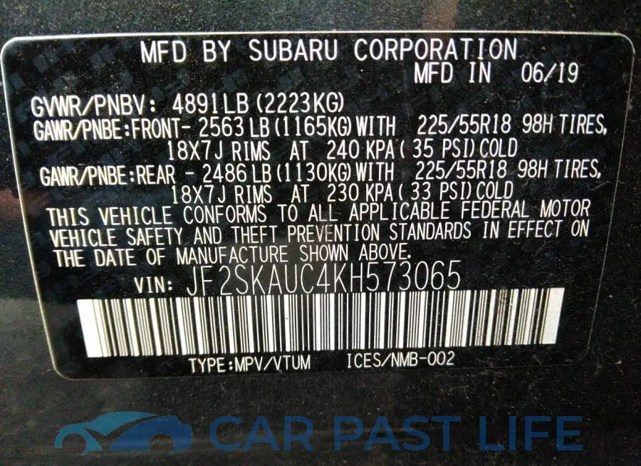 JF2SKAUC4KH573065# 9