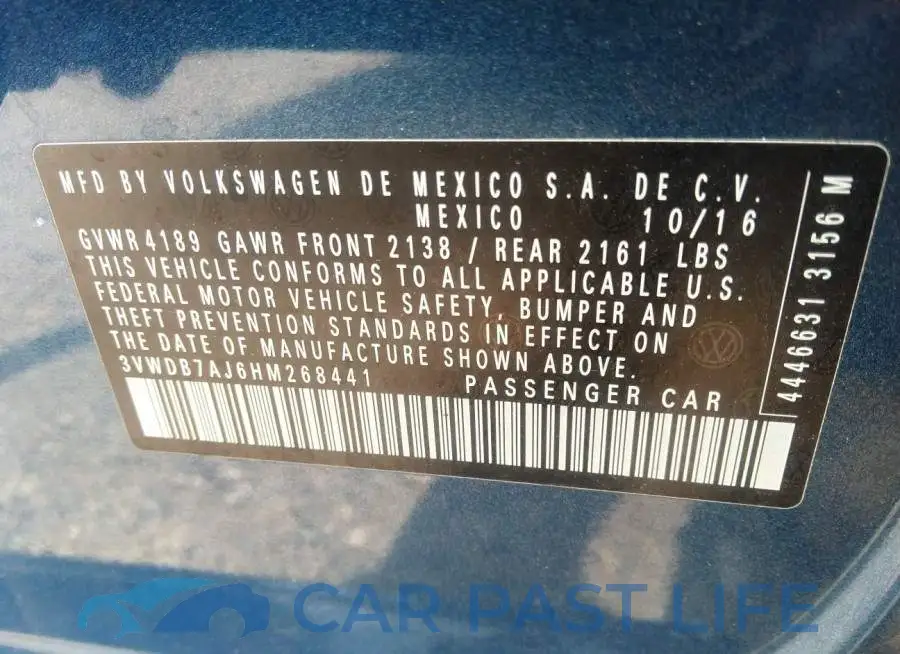 3VWDB7AJ6HM268441# 9