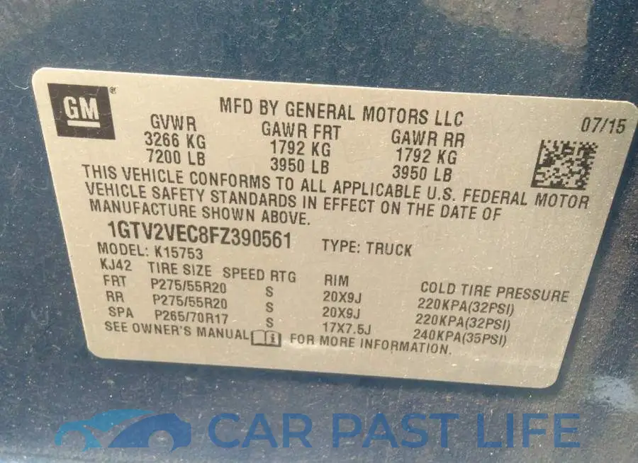 1GTV2VEC8FZ390561# 9