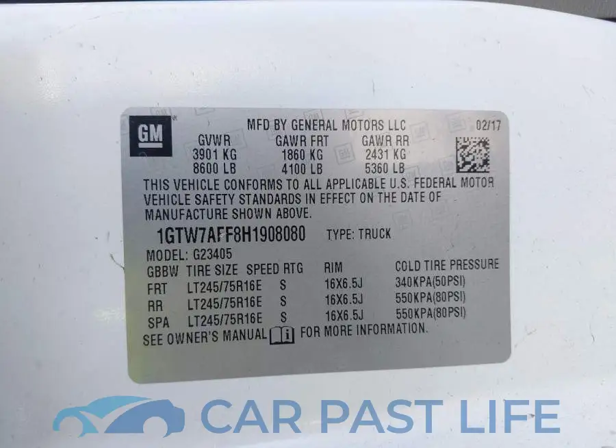 1GTW7AFF8H1908080# 9