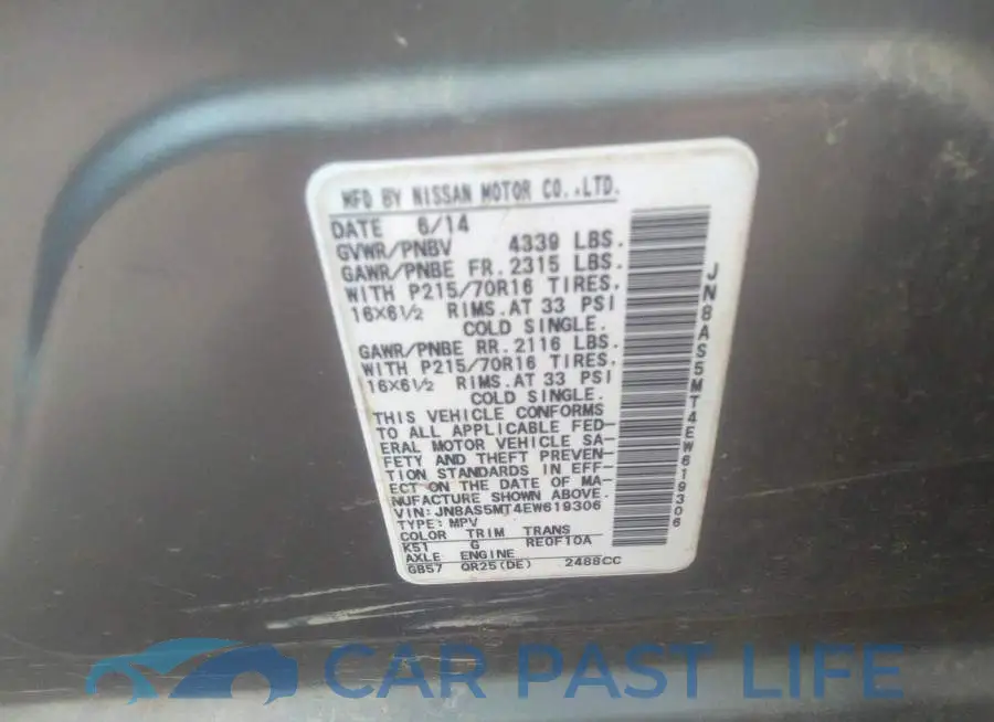 JN8AS5MT4EW619306# 9