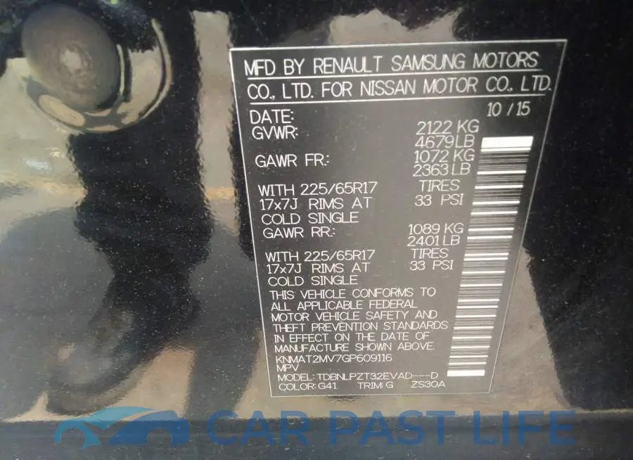 KNMAT2MV7GP609116# 9