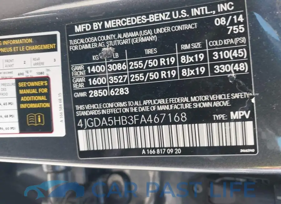 4JGDA5HB3FA467168# 9