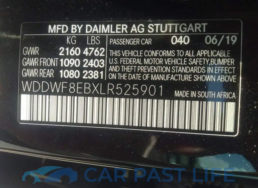 WDDWF8EBXLR525901# 9