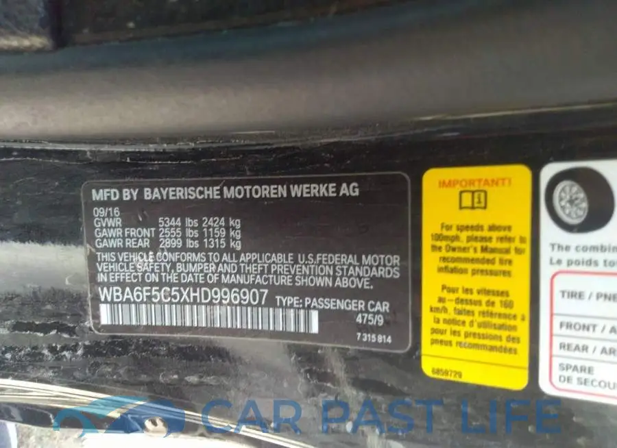 WBA6F5C5XHD996907# 9