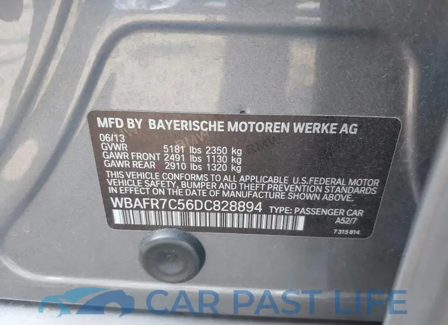 WBAFR7C56DC828894# 9