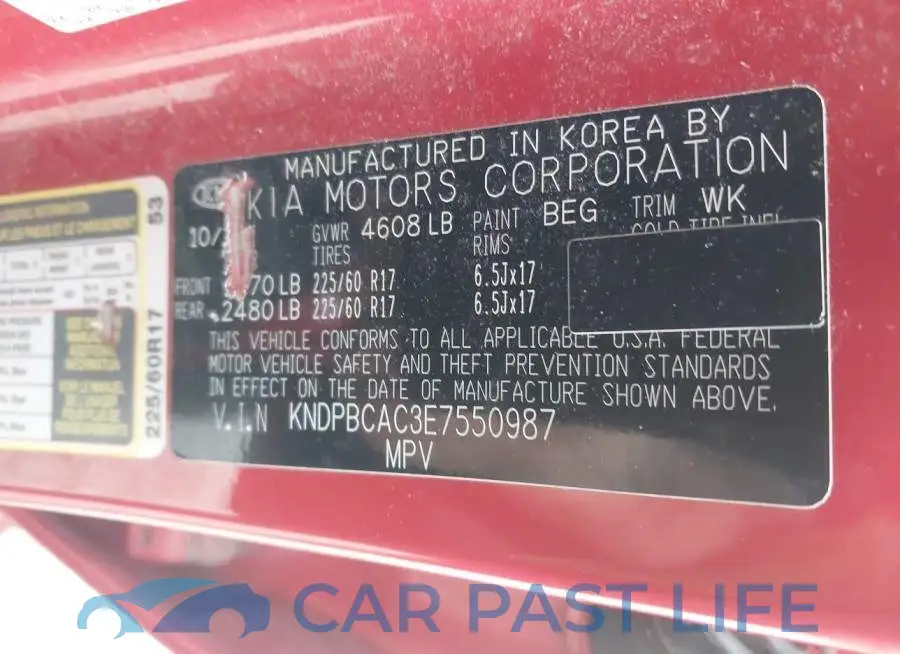 KNDPBCAC3E7550987# 9