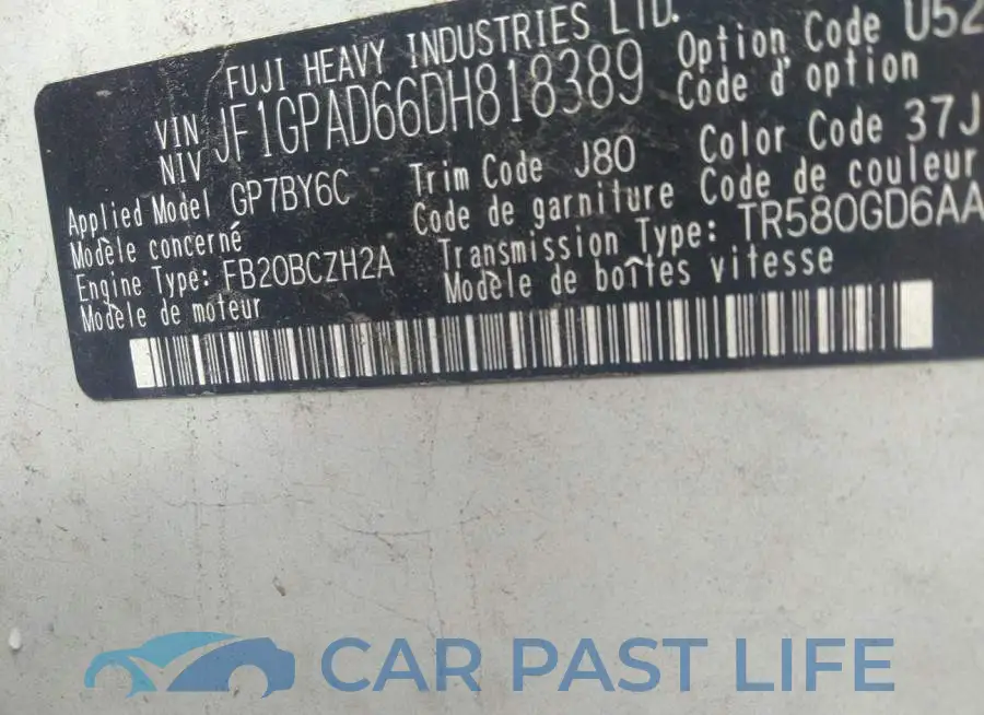 JF1GPAD66DH818389# 9