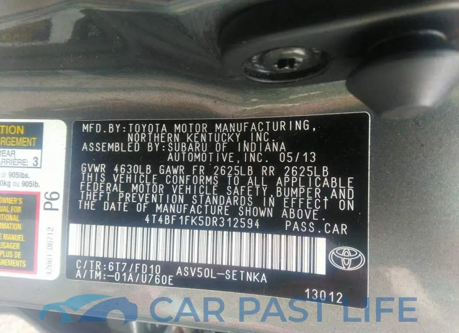 4T4BF1FK5DR312594# 9