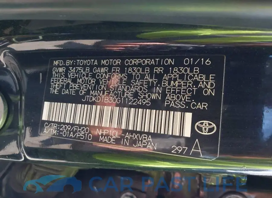 JTDKDTB30G1122495# 9