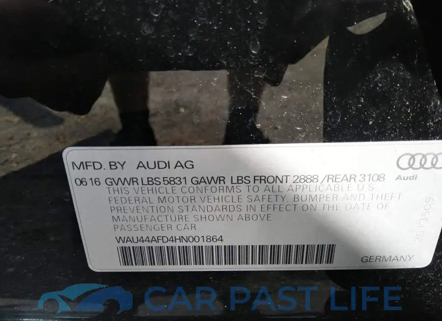 WAU44AFD4HN001864# 9
