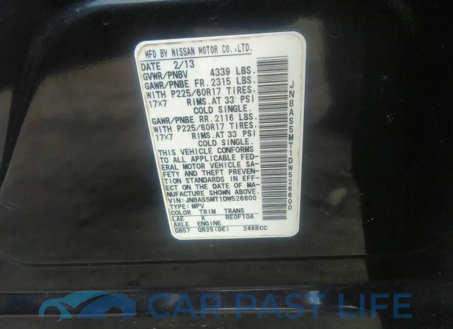 JN8AS5MT1DW526600# 9