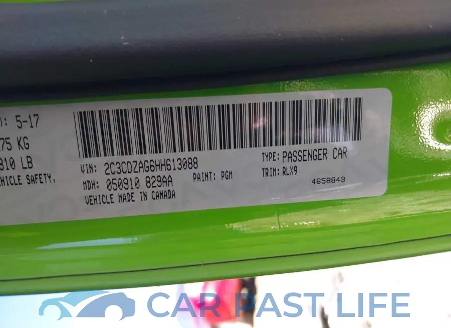 2C3CDZAG6HH613088# 9