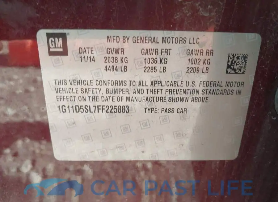 1G11D5SL7FF225883# 9
