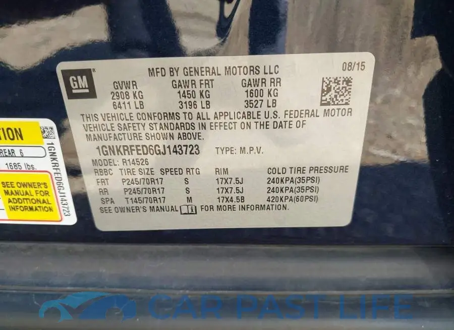 1GNKRFED6GJ143723# 9