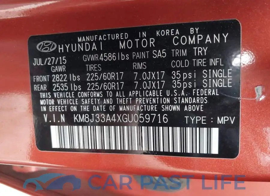 KM8J33A4XGU059716# 9