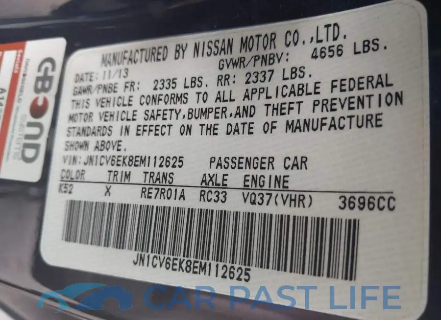 JN1CV6EK8EM112625# 9