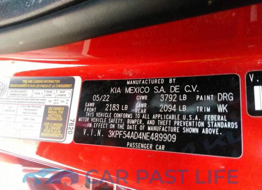 3KPF54AD4NE489909# 9