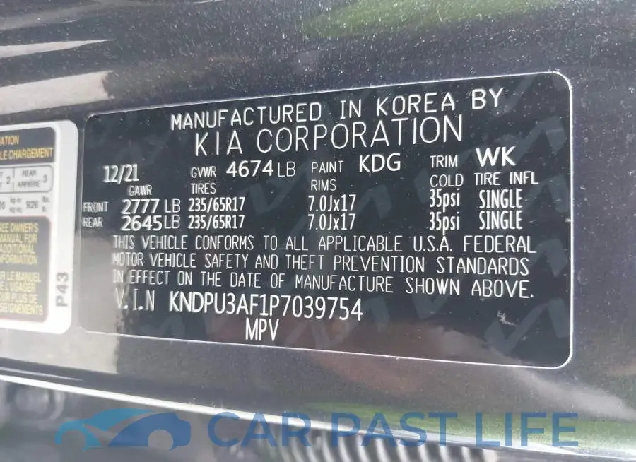 KNDPU3AF1P7039754# 9