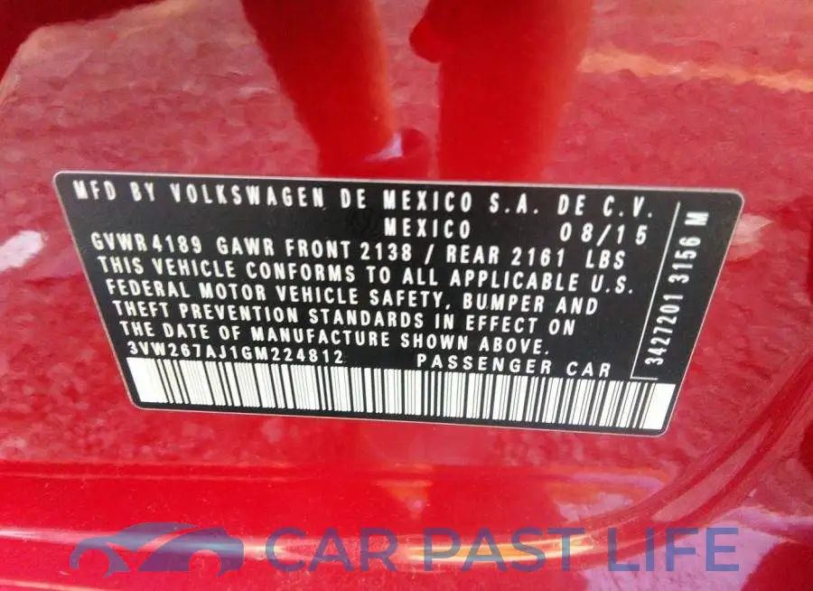 3VW267AJ1GM224812# 9