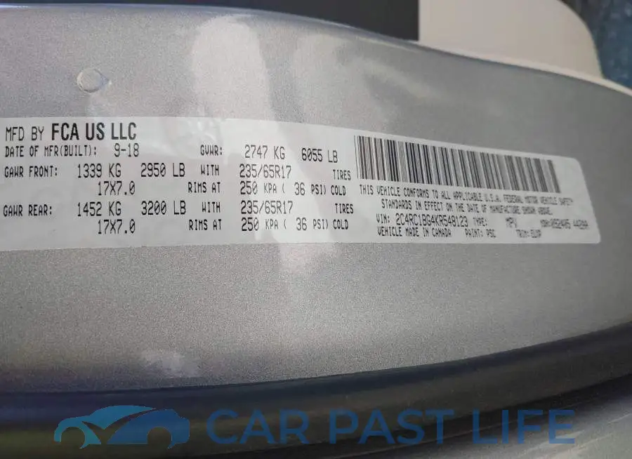 2C4RC1BG4KR548123# 9