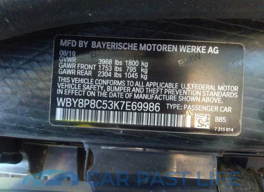 WBY8P8C53K7E69986# 9