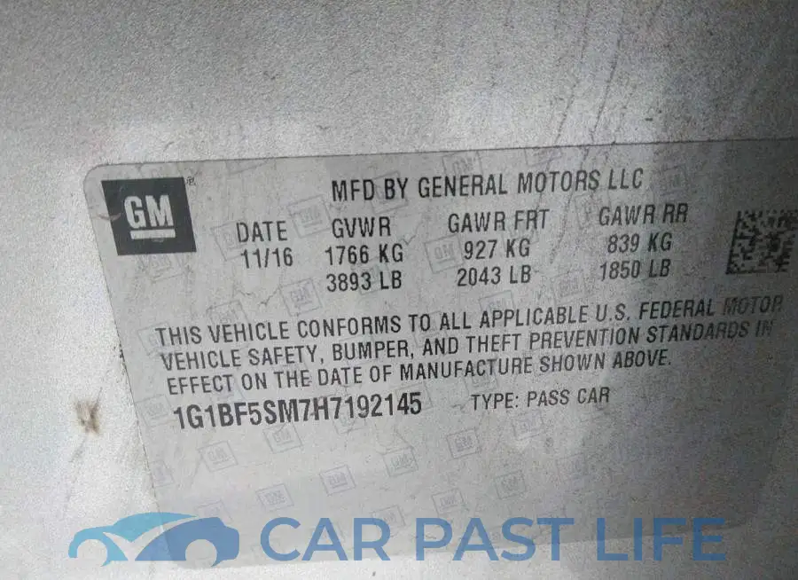 1G1BF5SM7H7192145# 9
