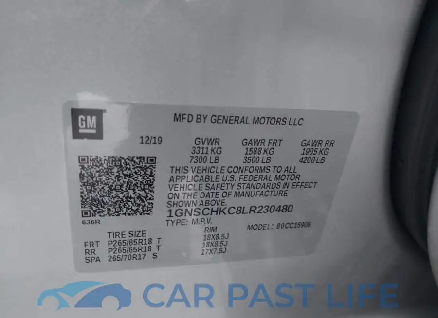 1GNSCHKC8LR230480# 9