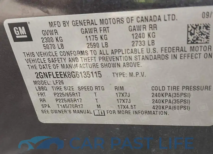 2GNFLEEK8G6135115# 9